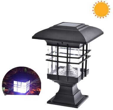 United Solar Outdoor Garden Pillar Light Waterproof Decorative Wall Lamp white Light