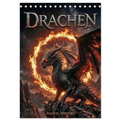 Drachen - Magische Herrscher, Dark‑Fantasy Wandkalender (Tischkalender 2027 DIN A5 hoch), CALVENDO Monatskalender