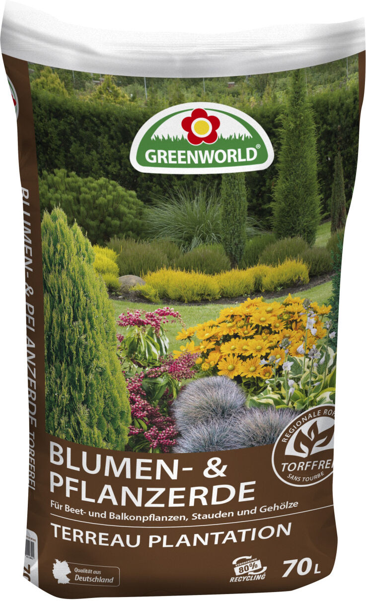 ASB Greenworld Greenworld Blumen und Pflanzerde torffrei 70 L