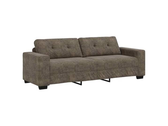 Makastle 3 Sitzer Sofa Couch Dunkelgrau 220 cm Kunstwildleder