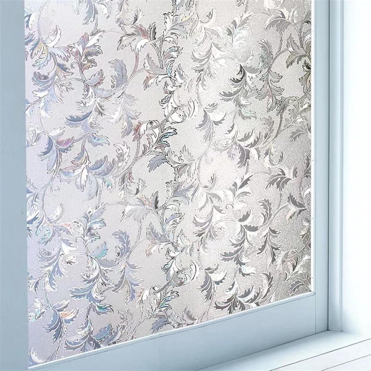 Wit Raamfolie Privacy Glas met Stained Glass Effect - 45 x 500 cm