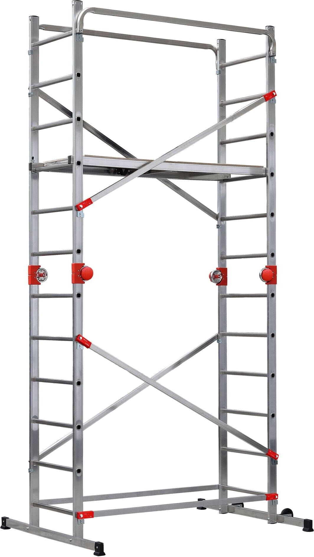 Gerüst HAILO "Fast & Lock Combi 5", silber (silberfarben), B:170cm H:435cm, Aluminium, Gerüste, Gerüst silberfarben Länge x H: 435cm