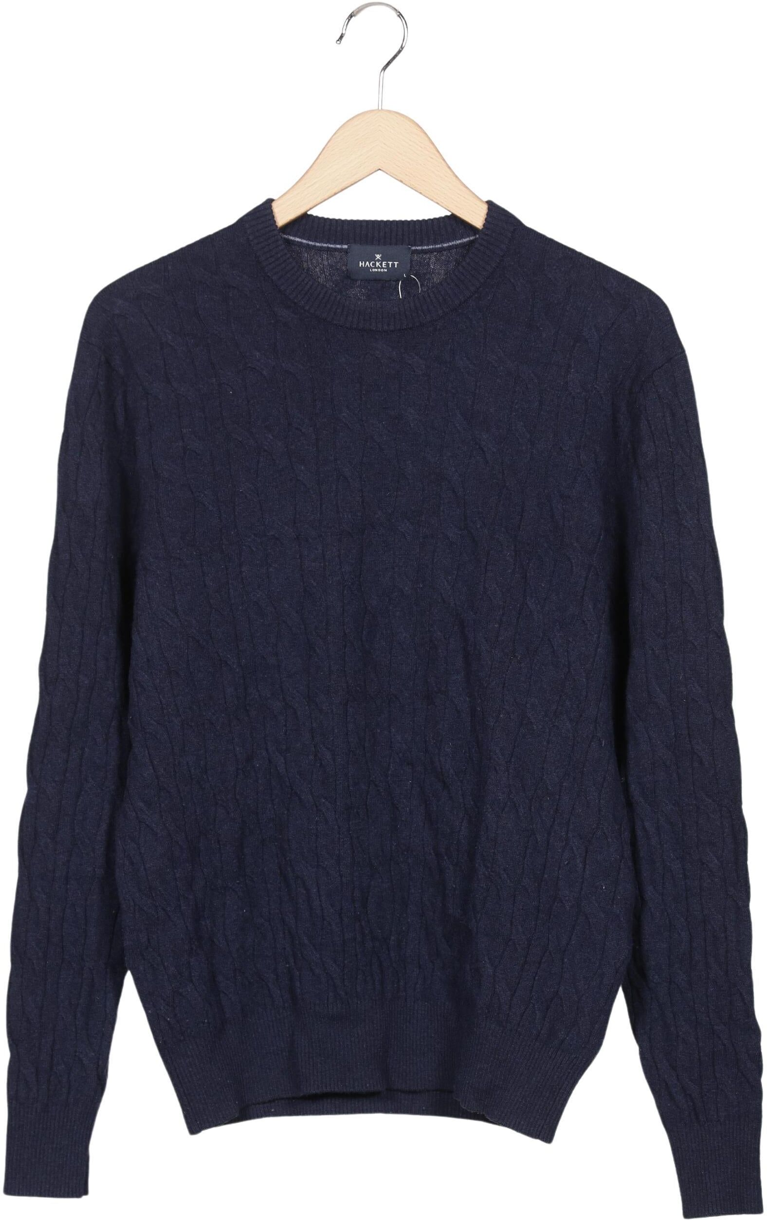 Hackett London Herren Pullover, Marineblau, Gr. L, Schurwolle - Second Hand