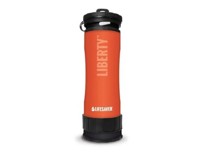 LifeSaver® Liberty Wasserfilterflasche (400ml) Trinkflasche filtert 99,9999% aller Bakterien Wasseraufbereitung Trinkwasser Camping bis zu 2.000 Liter Tragbarer Wasserentkeimer (Orange)