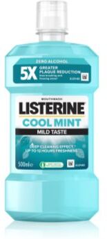 Listerine Cool Mint Mild Taste elixir bocal sem álcool sabor Cool Mint 500 ml. Cool Mint Mild Taste