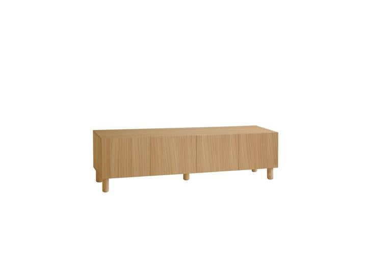 Meuble TV bois de placage de chêne naturel 196x40cm