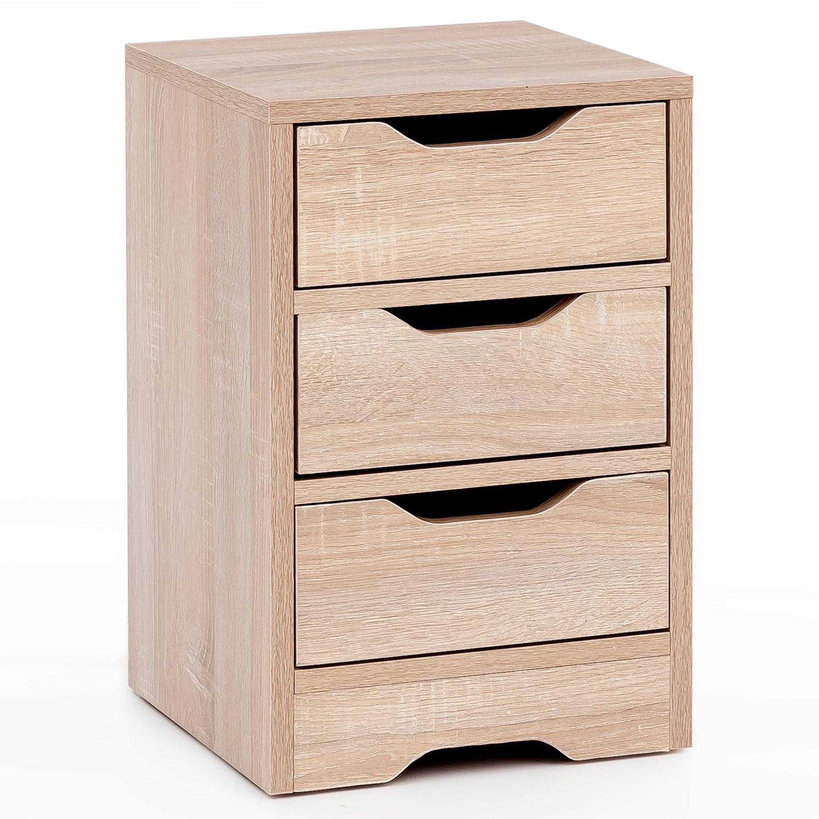 KADIMA DESIGN Nachtkonsole mit 3 Schubladen: Modernes Design, 3 Schubladen, große Ablagefläche, Melaminharzbeschichtung, kratzfest, wasserabweisend.