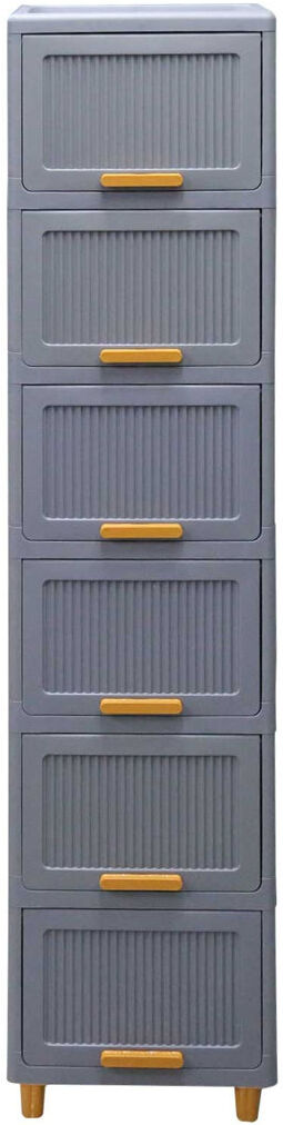 Brayden Studio Storage Drawers 6 Drawer Stackable Drawer Grey 156cm H X 40cm W X 30cm D