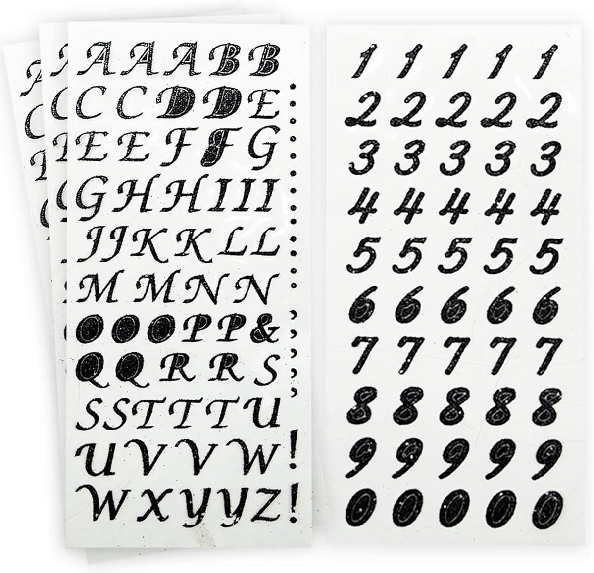 Zelfklevende Alfabet en Cijfer Stickers Zwart voor Scrapbooking en Decoratie