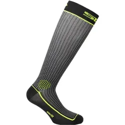 Sixs, Unisex, Sportsocken, Long 2 (36 - 39), Schwarz, Gelb