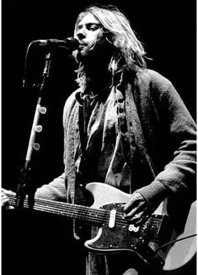 Inspired Finds Kurt Cobain Retro Rock Music Canvas Poster For Bar Cafe & Home Wall Decor live Grunge Performance 15.75x19.69in No Frame