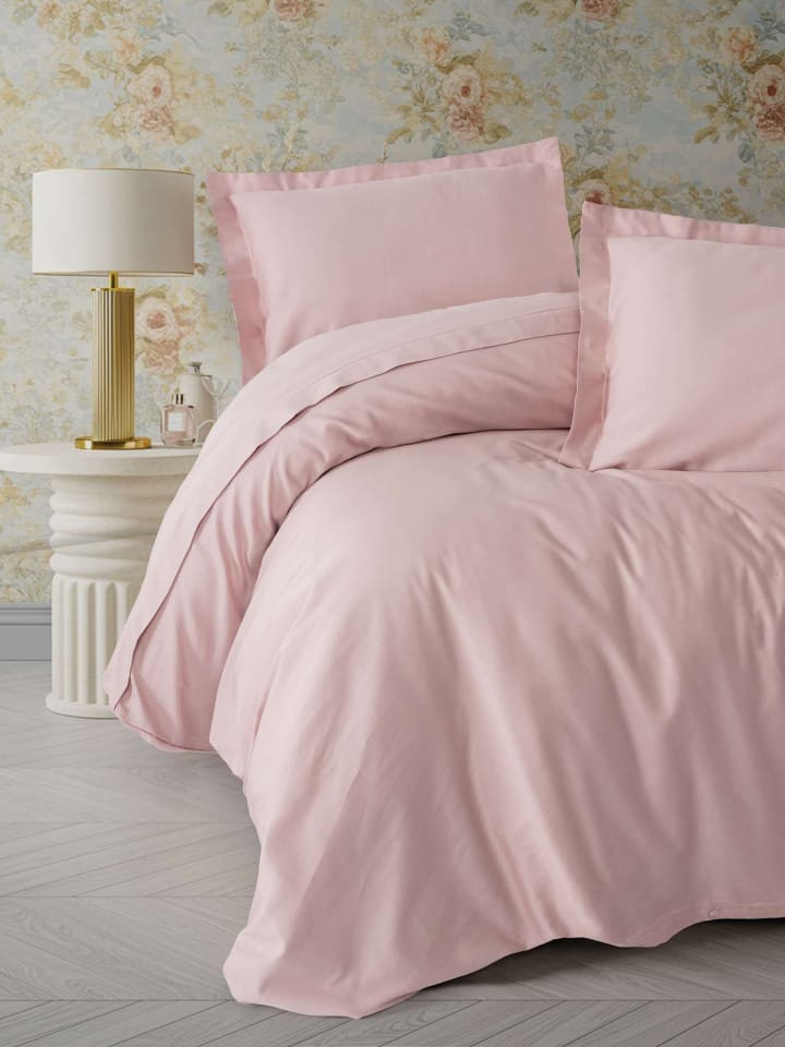 Mijolnir Satin-Bettwäsche-Set "Elegant" in Rosa - 135x200 cm