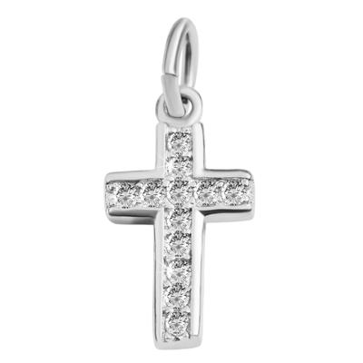 Kreuzanhänger AKZENT "Shirani" aus 925 Sterlingsilber, rhodiniert, langlebig", silber (silberfarbig), Schmuckanhänger, Damen, Silber 925 (Sterlingsilber)