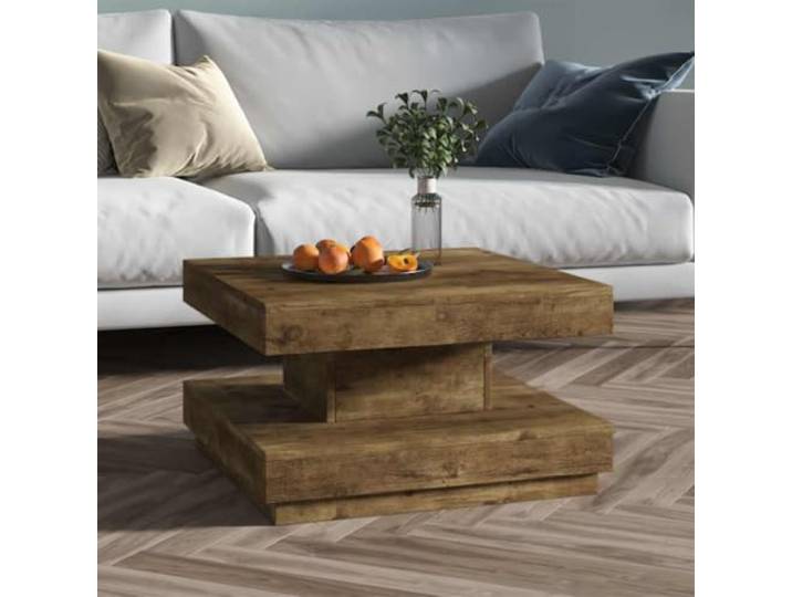 HEFZGDB Couchtisch Dunkelbraun 60x60x35 cm MDF Moderner Wohnzimmertisch mit Stabilem Design und Eleganter MDF-Konstruktion für Robustheit und Stabilität im Innenbereich