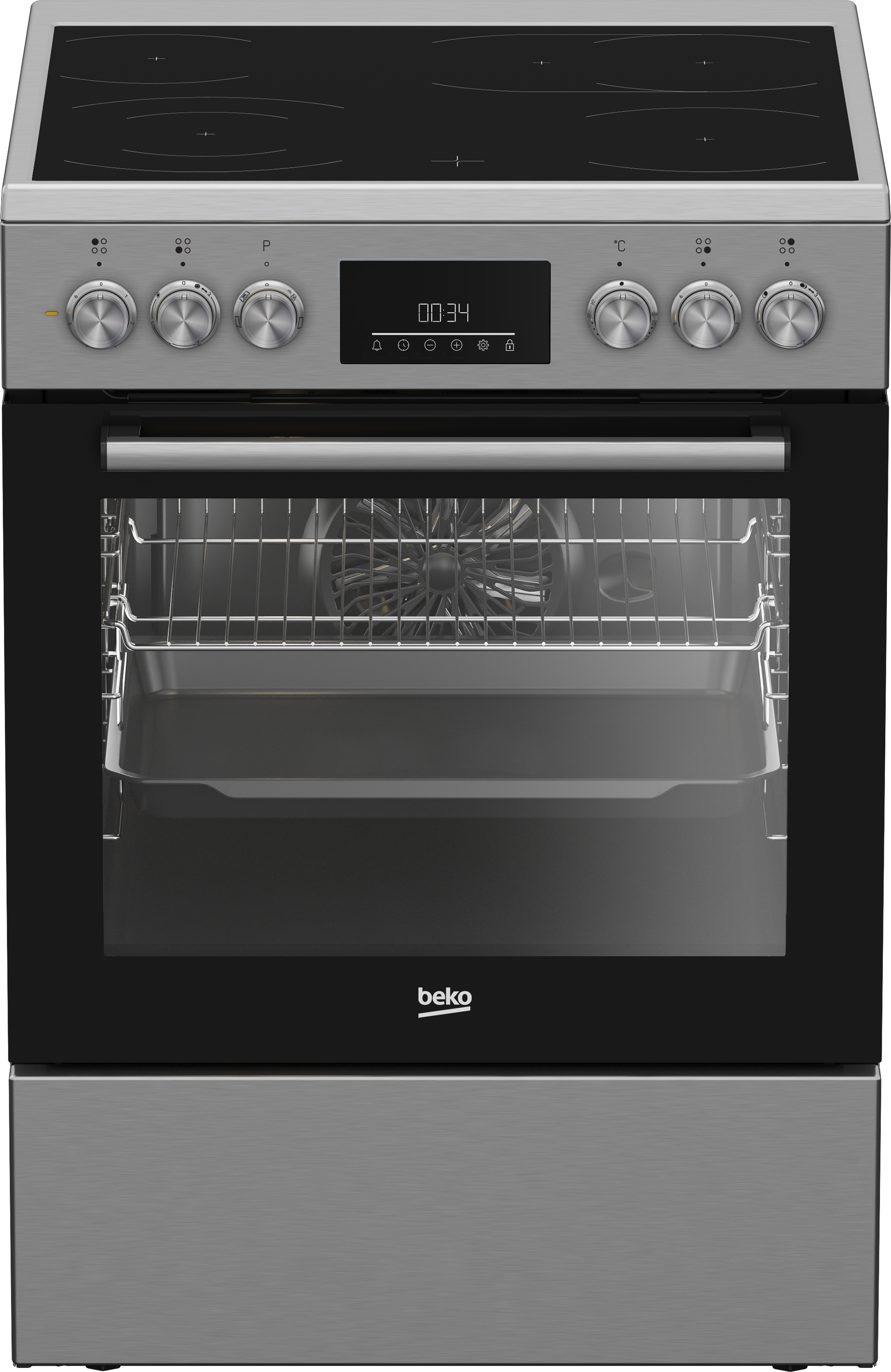 Beko Elektro-Standherd "FBM67320XS", Energieeffizienz: A, silber (edelstahl), Herdsets, SteamShine – Die Dampfreinigung des Backofens, Elektro-Standherd