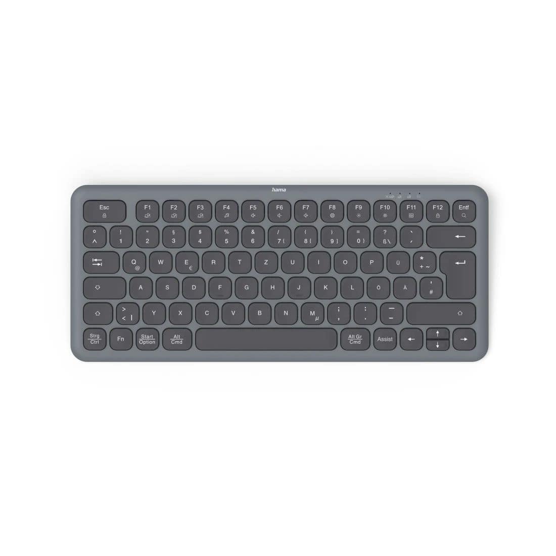 Hama 173059 WK-500 Heimbüro Tastatur RF Wireless + Bluetooth 2.4 GHz (Schwarz, Dunkles Grau) 00173059