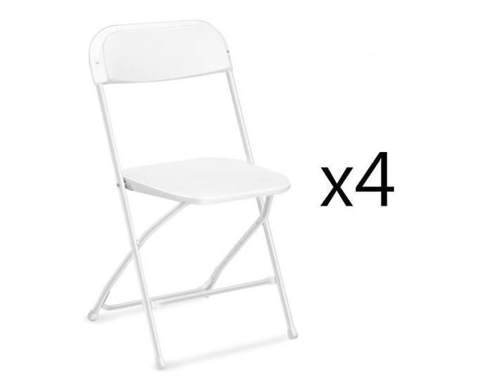 4 pièces chaise en plastique blanc jardin conférence fête mariage pliable