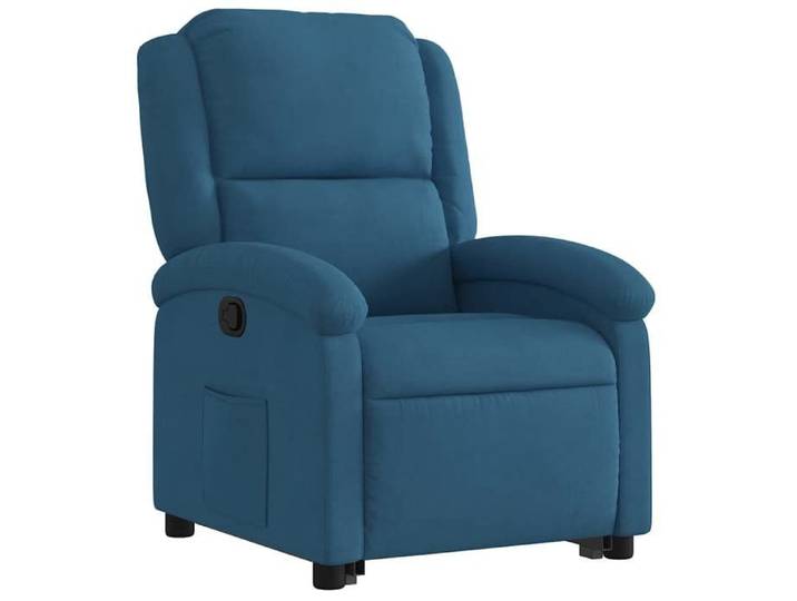 Fauteuil inclinable manuelle - UU - bleu velours S1227