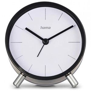 Hama Wecker Flores schwarz, analog, Funkuhr