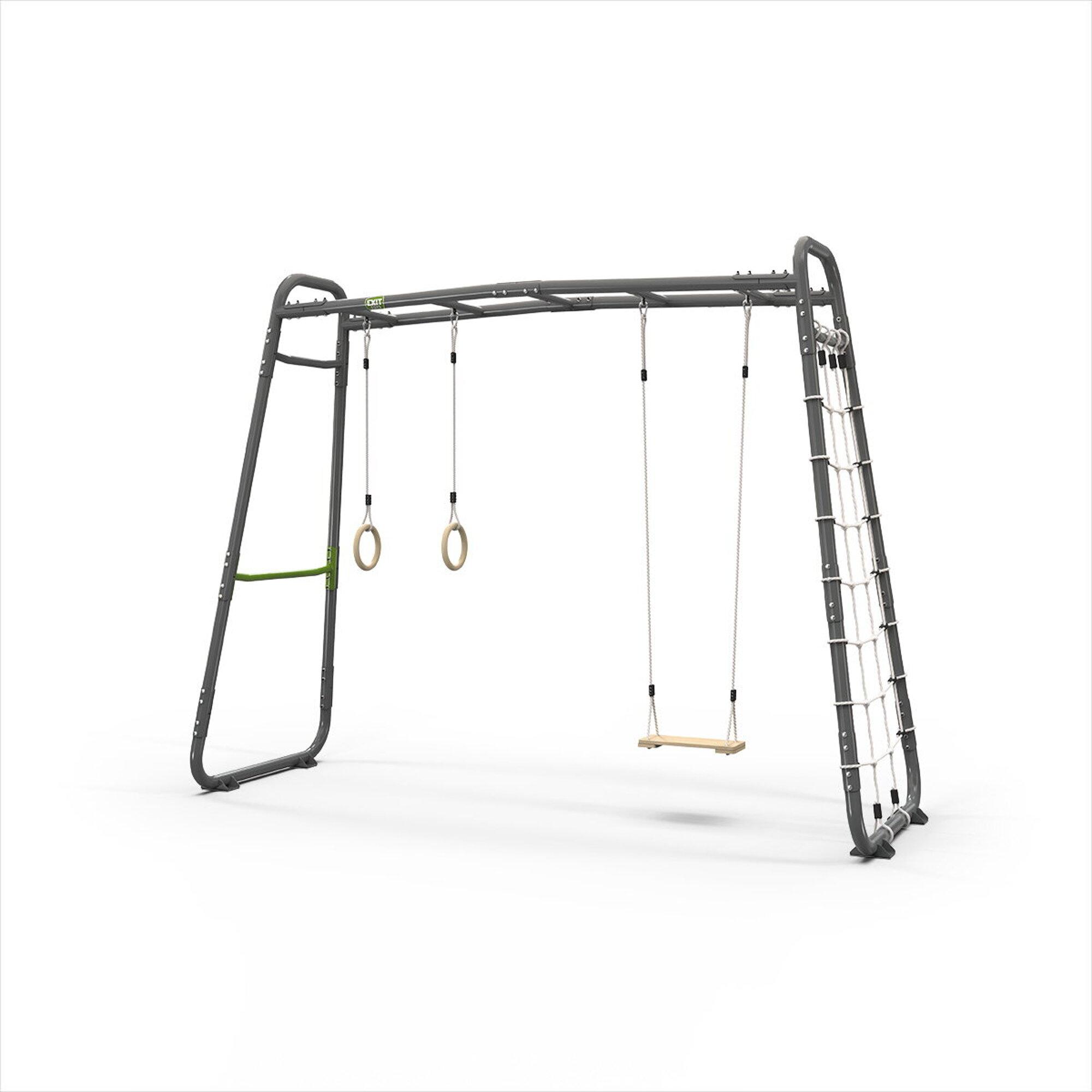 EXIT GetSet Monkeybar MB210, Monkey Bar Klettergerüst für Draußen, Spielgerät für Kinder, Grau