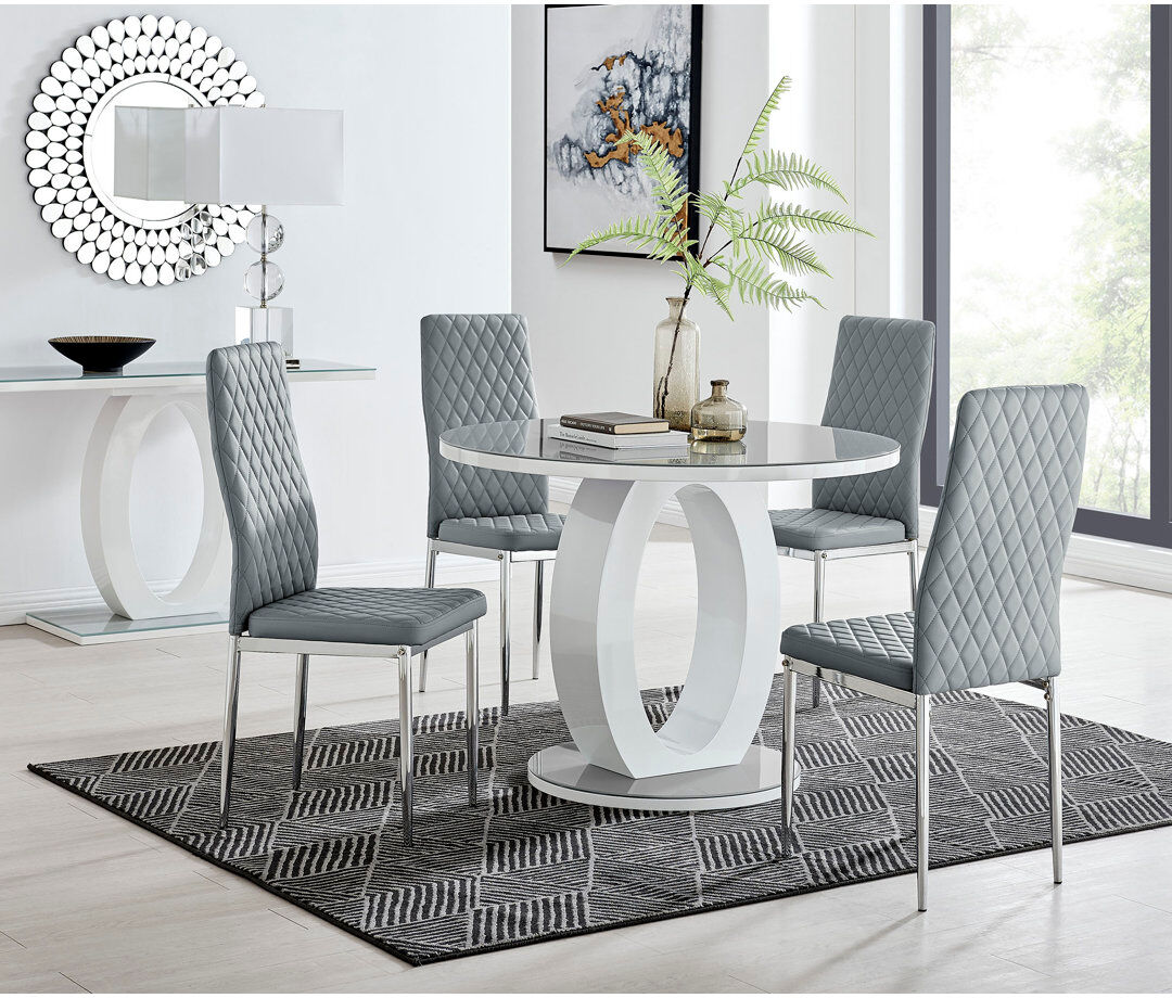 Canora Grey Scottsmoor 4 - Person Dining Set Grey/Grey 4