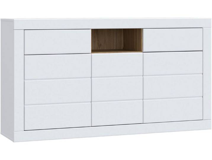 FORTE Sideboard Lefkadas, Breite 170,7, Höhe 93,5cm, Sideboard, viel Platz, Push to open, Grifflos, breite Rahmenoptik
