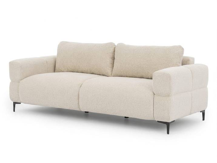 Xlmoebel 3-Sitzer Beiges modernes 3-Sitzer-Stoffsofa für stilvolles Wohnen, 1 Teile, Made in Europa