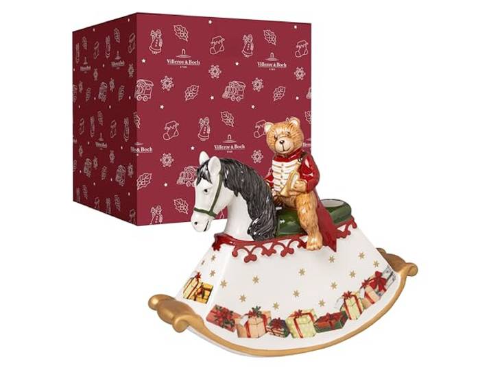 Villeroy & Boch - Christmas Toy's Schaukelpferd Bunt, Weihnachtsdekoration, Stabkerzenhalter, Kerzenhalter, Dekoration für Wohnzimmer, Flur oder Hauseingang, Dekoartikel Xmas, Weihnachten, Porzellan