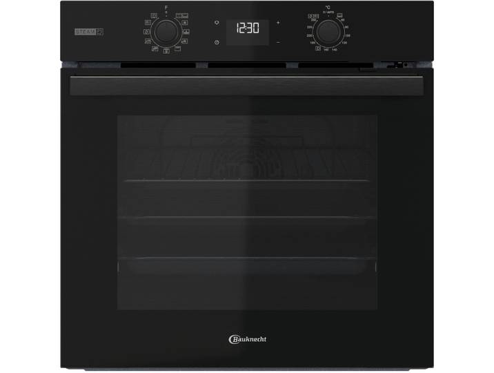 BAUKNECHT Pyrolyse Backofen BBA2S85PU1K , Energieeffizienz: A+, schwarz, B:56cm H:60cm T:55,5cm, Backöfen, GentleSteam – für ein saftiges Inneres und ein knuspriges Äußeres, Pyrolyse Backofen