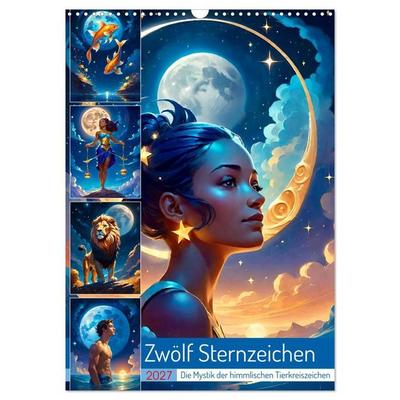 Zwölf Sternzeichen (Wandkalender 2027 DIN A3 hoch), CALVENDO Monatskalender