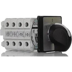 RS PRO Nockenschalter, 4-poliger Wechsler / 16A, 4 Schliesser, 500V ac, 3-phasig, 3-Stufen Schraub, 6, Schalter + Taster, Schwarz