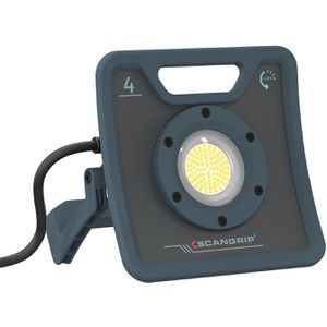 Scangrip Baustrahler Nova 4, LED, Netzbetrieb mit 5 m Kabel, IP67 wasserdicht, dimmbar, 29 Watt, 4.000 Lumen