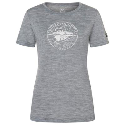 super.natural - Women's Exploring Tee - Merinoshirt Gr XS grau/weiß