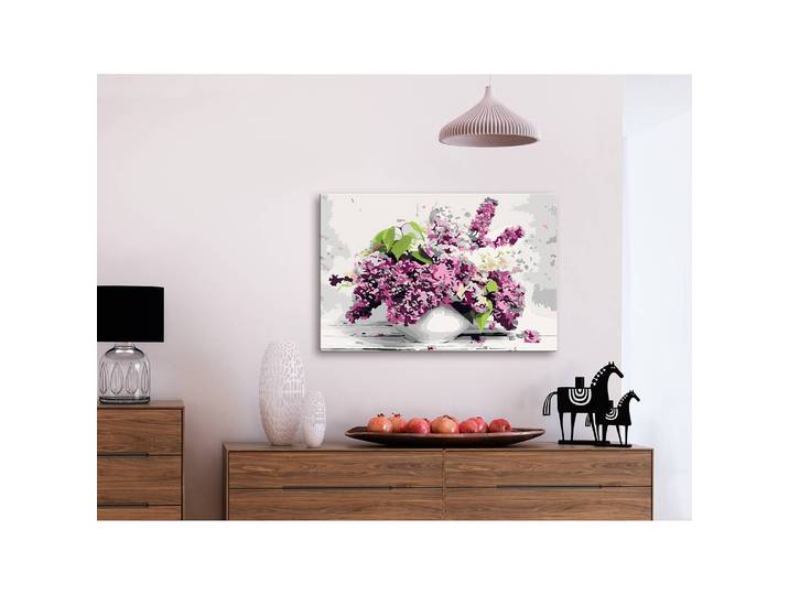 Peinture par numéro - Vase and Flowers Lin Argenté 40 x 50cm