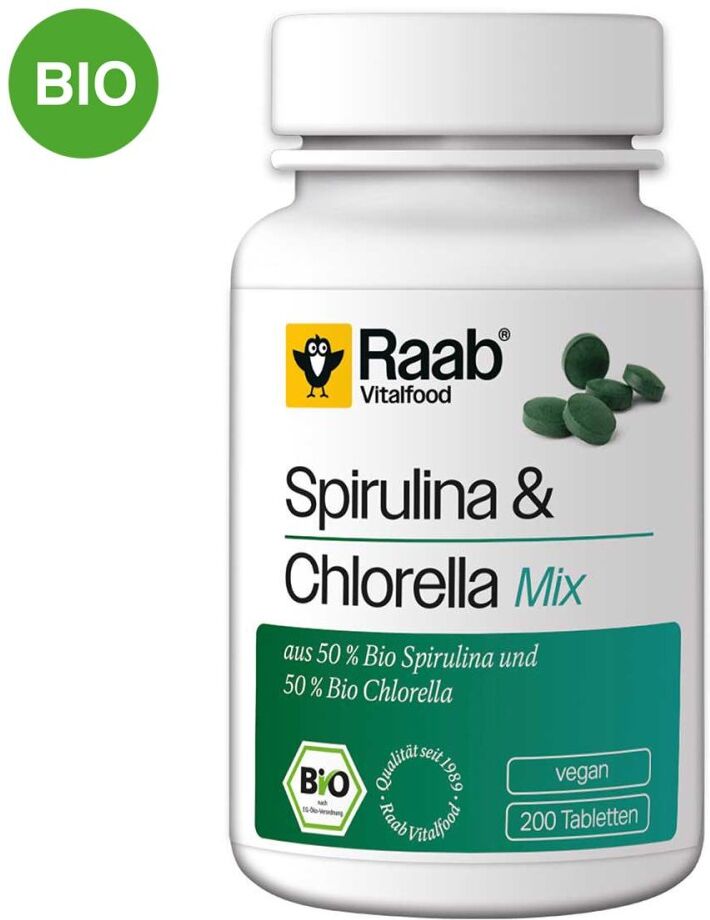 Raab Vitalfood Spirulina+Chlorella Bio Pulver 200stk