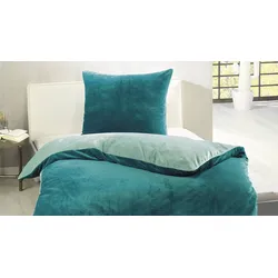 Gözze Cashmere Wende Bettwäsche aqua/petrol Standard Bettbezug 135x200cm