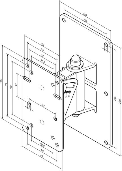 K&M ; Speaker Wall Mount White bianco