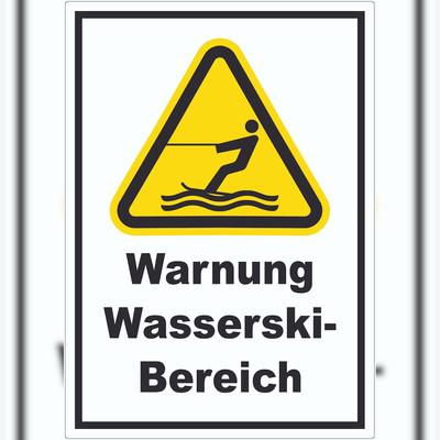 HB-Druck Aufkleber Warnung Wasserski-Bereich A3 (297x420mm)