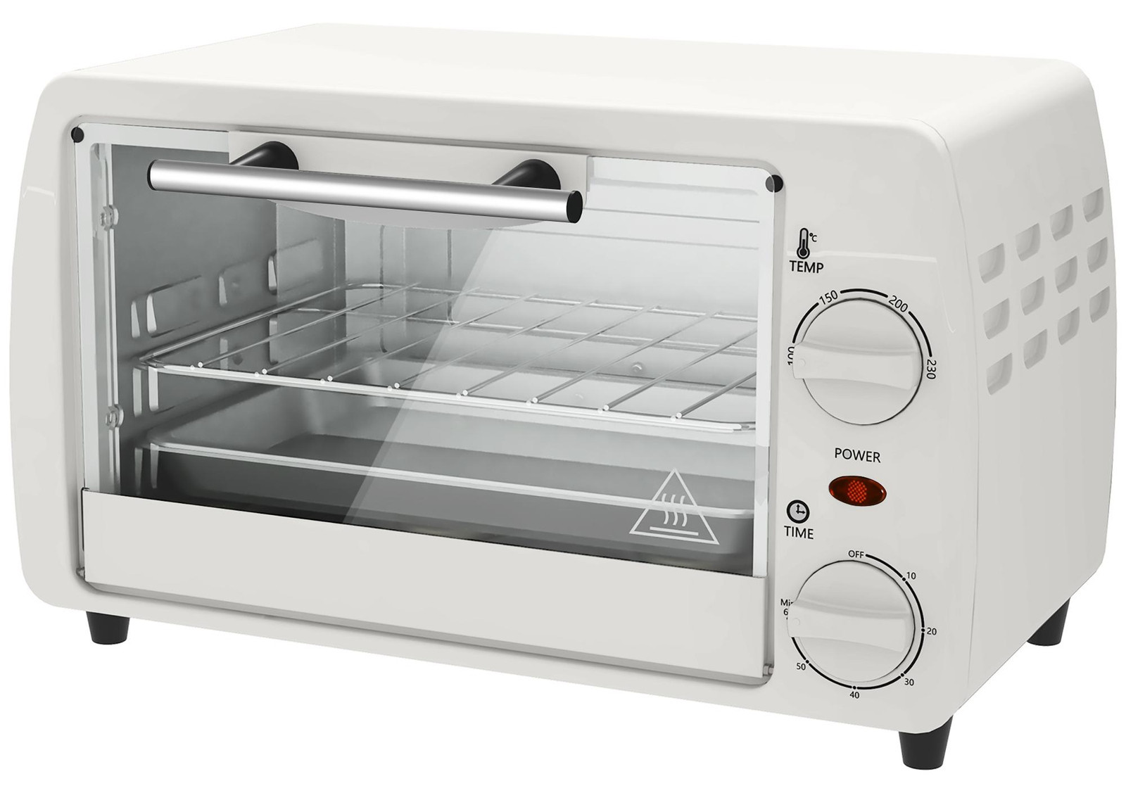 HOMCOM Mini-oven, 10 liter, 750W, crèmekleurig