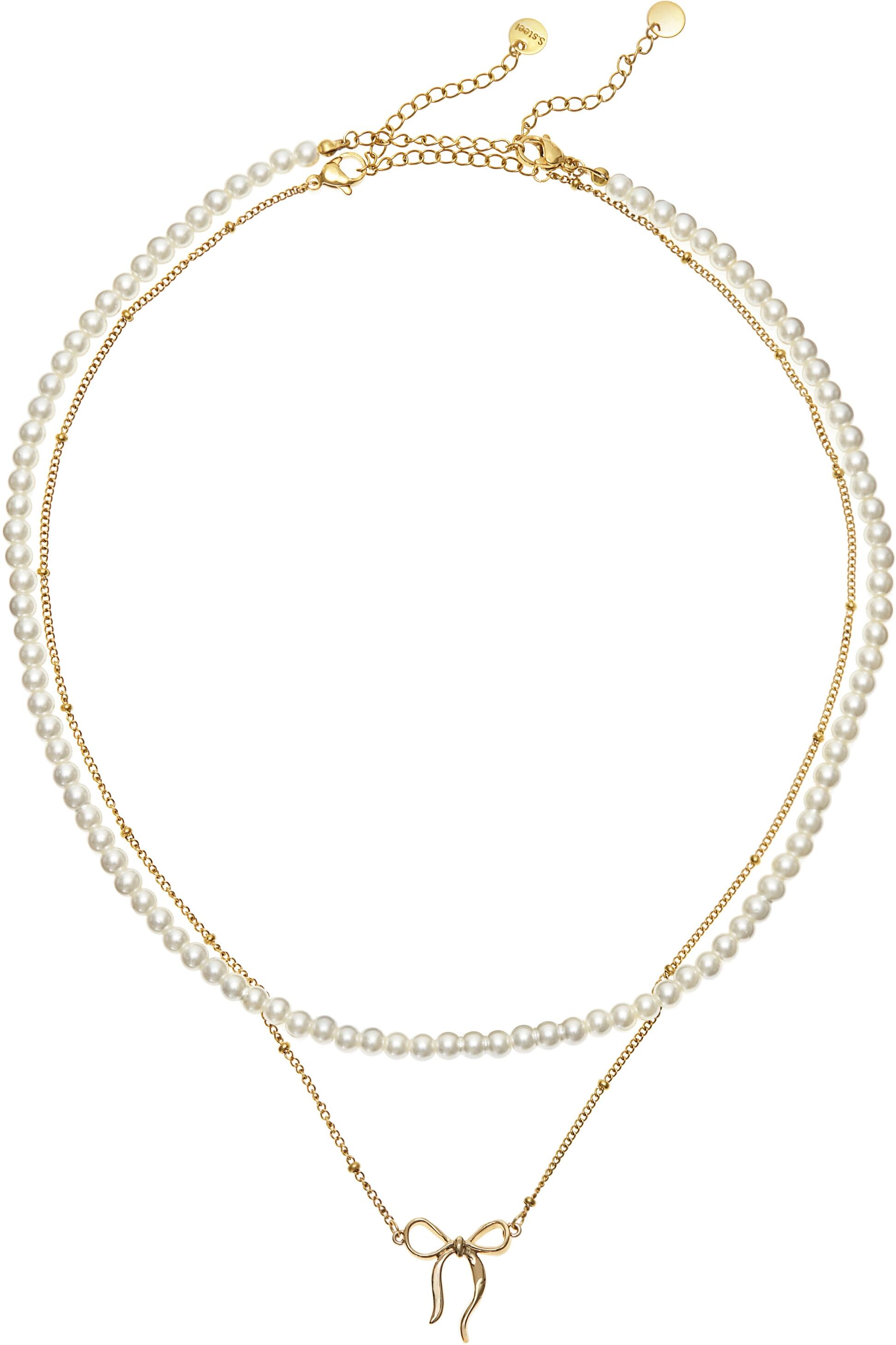 Schmuckset LASCANA "Edelstahlketten Set", Damen, gold (goldfarben), Edelstahl, glänzend, Schmuck_Sets Schmuckset, 2-teiliges Halsketten Set