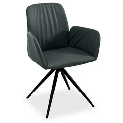 Musterring Stuhl Nando Leder Nero