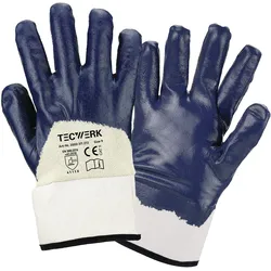 Tecwerk, Schutzhandschuhe, Handschuhe Neckar Grösse 9 blau Nitrilteilbeschichtung EN 388 PSA-Kategorie II (9)