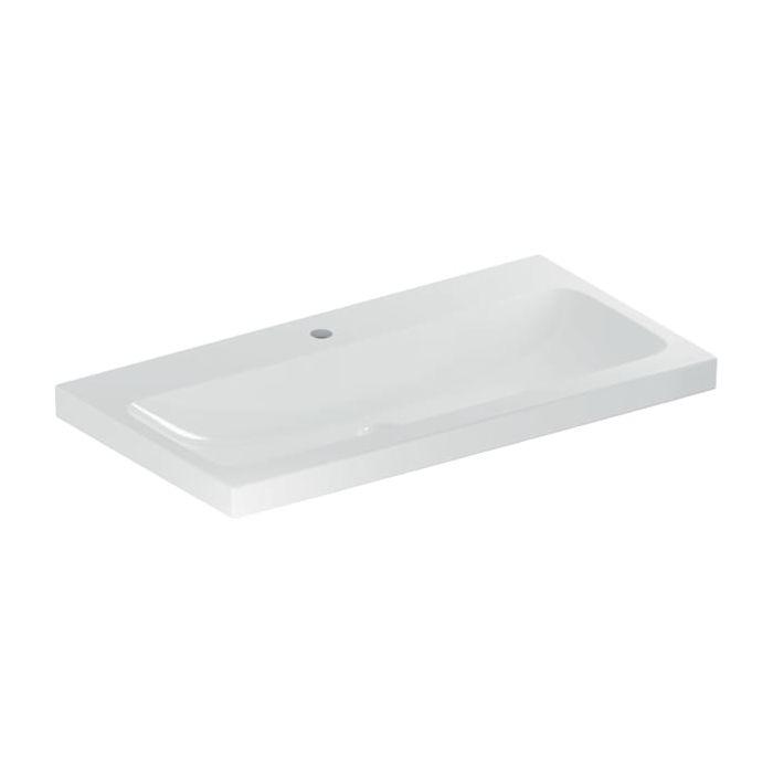 Geberit iCon light Waschtisch 501836005 90x48cm, Hahnloch mittig, ohne Überlauf, weiß