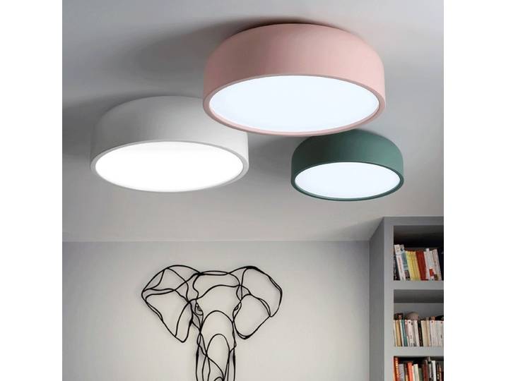 Nordique Makaron Led plafonniers chambre salon salle de bain lampe moderne Simple circulaire chambre d'enfants balcon plafonniers