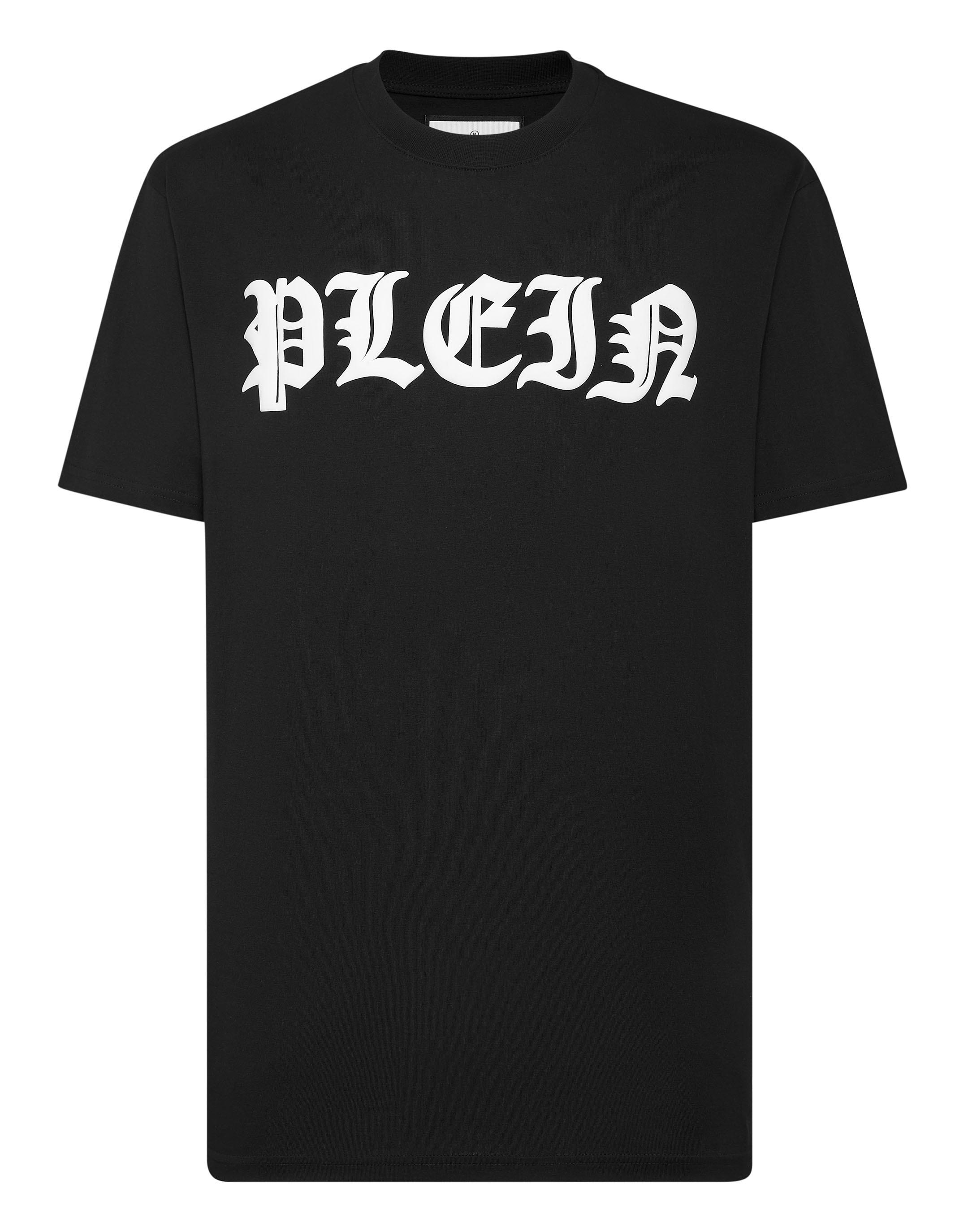 Philipp Plein T-Shirt mit Rundhals und Gothic-Print - Schwarz