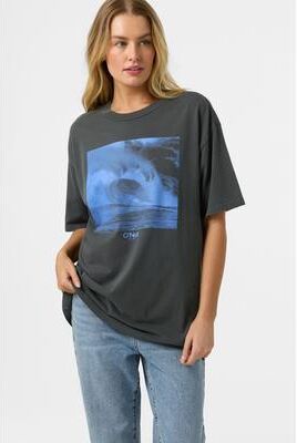 O'Neill s O'riginals Wave Tone Oversized T-Shirt in Dark Shadow, Size Large
