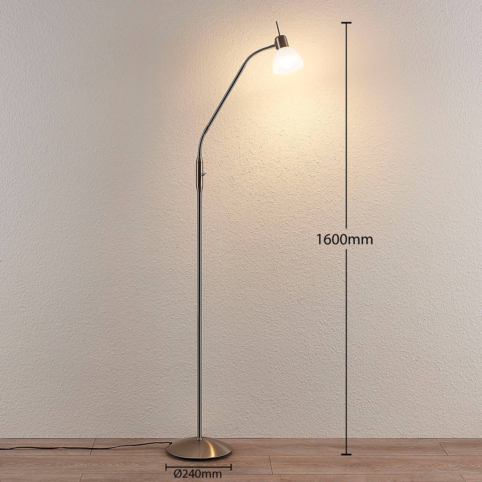 Stehlampe Gwendolin Lindby, alu / grau / zink, für Wohn- / Esszimmer, Metall, Modern, Stehlampe