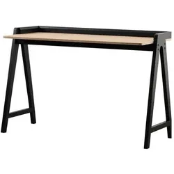Schaffenburg, Schreibtisch, Schreibtisch DOM-TW126-EIK-ZWART Eiche, Schwarz (123 x 60 x 80 cm)