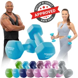 Miweba Sports Gymnastikhanteln 2er-Set NKH100, bodenschonend, 0,5-10 kg, Anti-Rutsch-Oberfläche (Türkis, 2x 6,0 Kg)