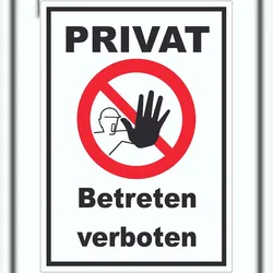 HB-Druck Privat Betreten verboten Aufkleber A2 (420x594mm)